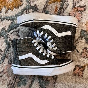 Vans Kids Sparkly Black High-Top Sneakers